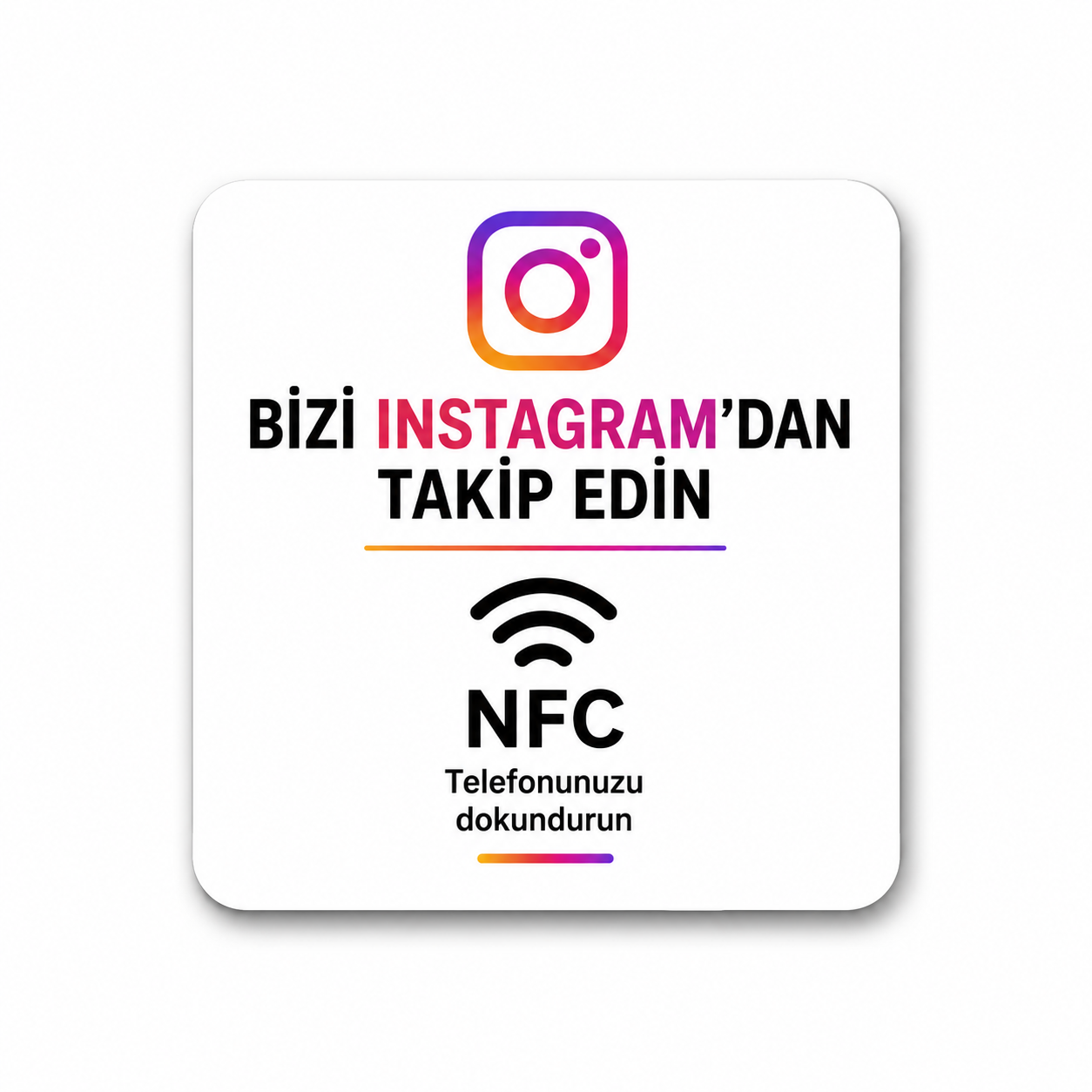 NFC Instagram Takip Kartı (5 x 5 cm) (Kağıt)