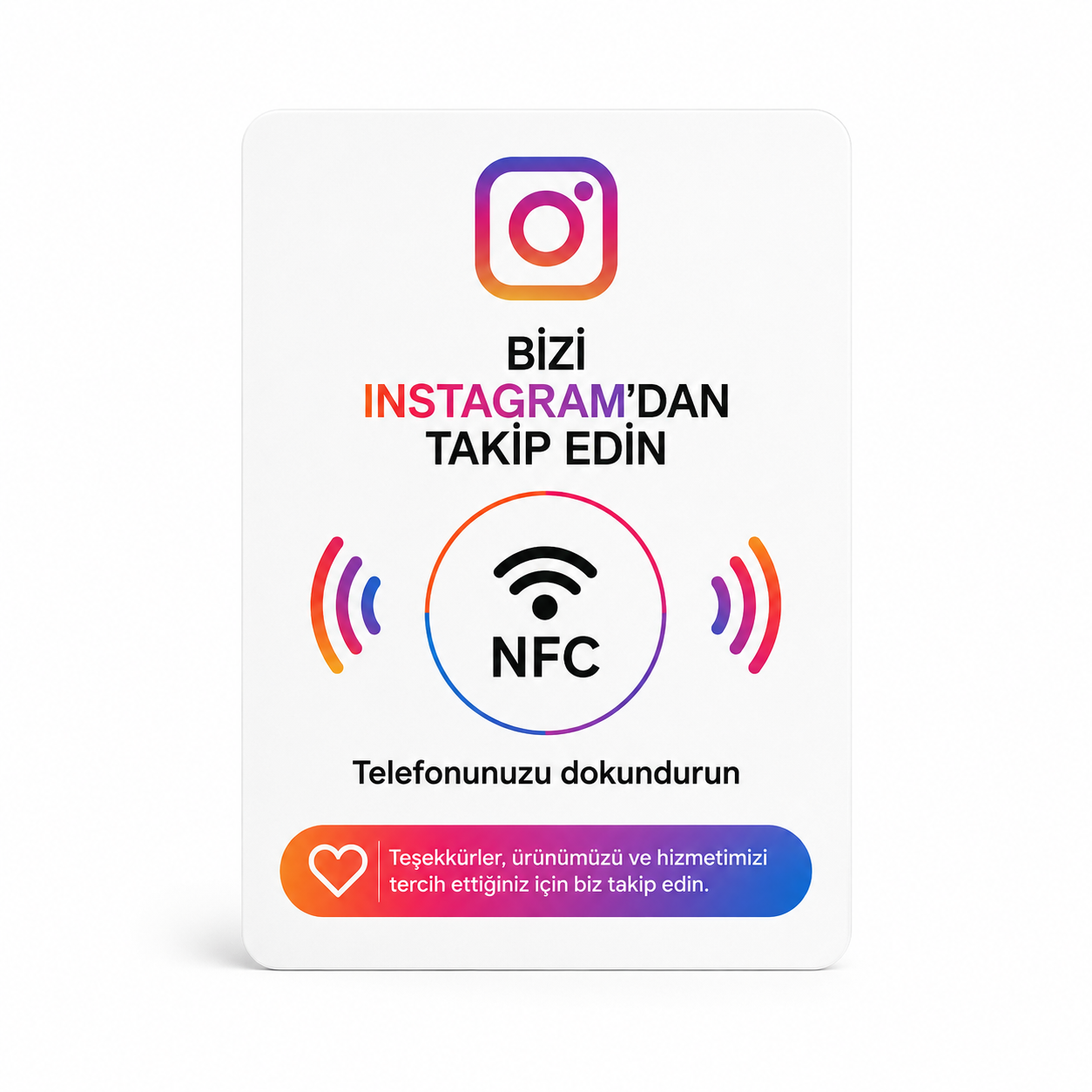 NFC Instagram Takip Kartı (10 x 7.5 cm) (PVC)