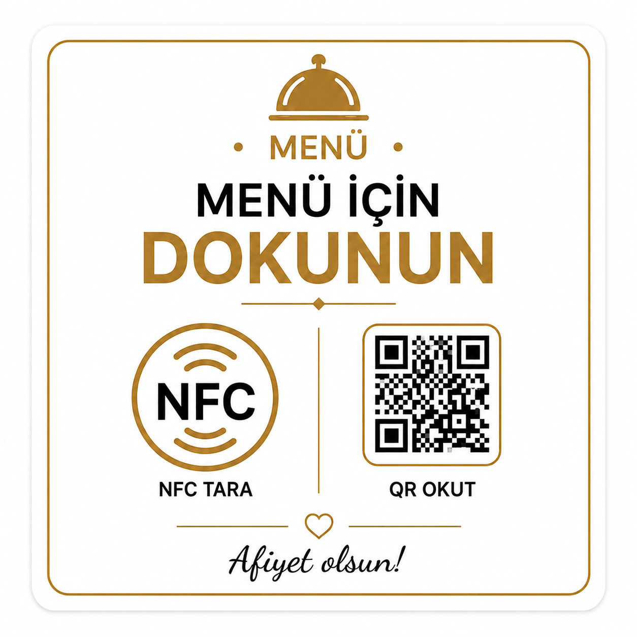 NFC Menü Beyaz (10 x 10 cm)